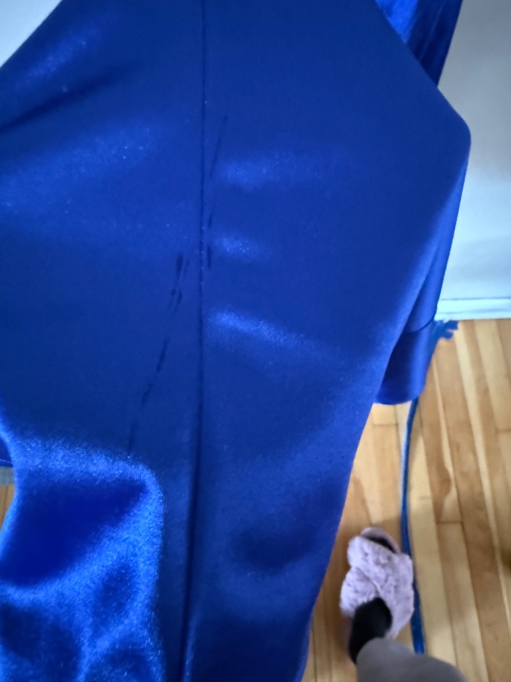Royal Blue Dress Satin Dress Midi Dress Size M - Picture 7 of 13